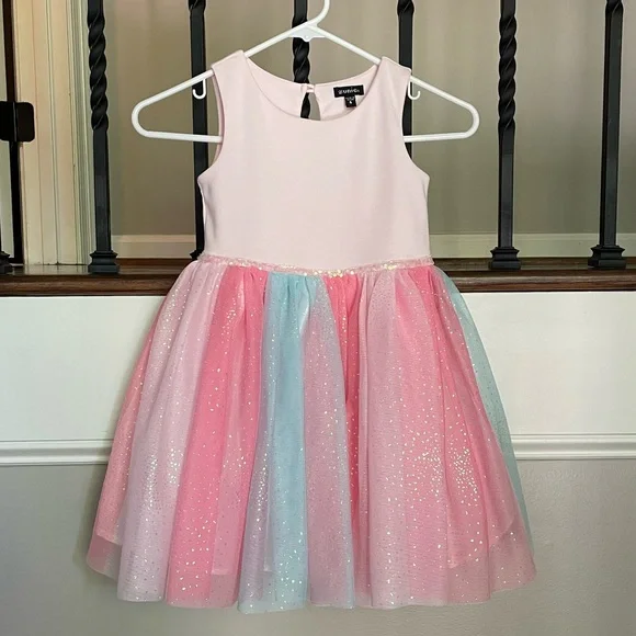 Zunie Sparkle Ponte Tutu Dress, Size 6 R - Blushmulti at Nordstrom Rack
